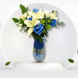 Elegantly Blue Vase for The Night